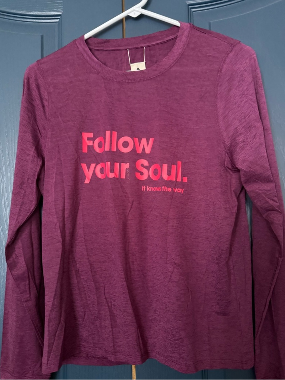 Spiritual Gangster Plum Long Sleeve Tee with Pink Script
